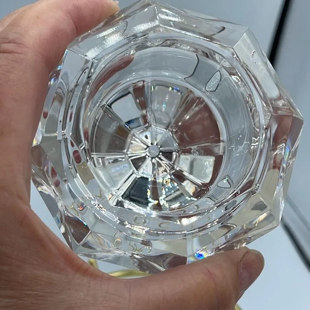 Bleikrisrall 24% lead crystal diamond shaped tea candle holder.